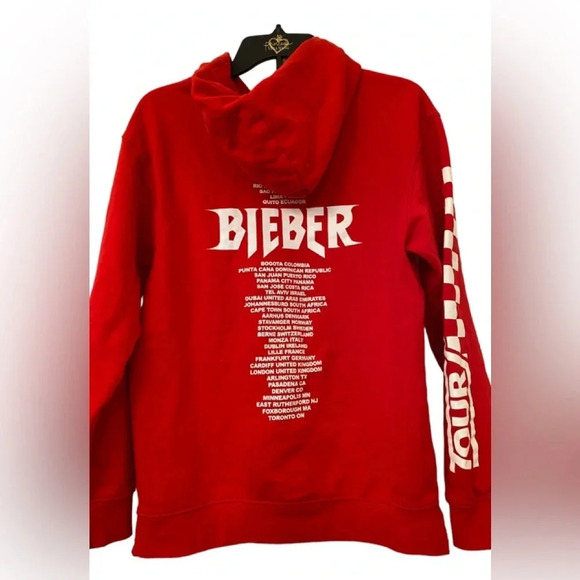 Justin Bieber Red Tour Sweatshirt Sweater Hoodie - Picture 5 of 8